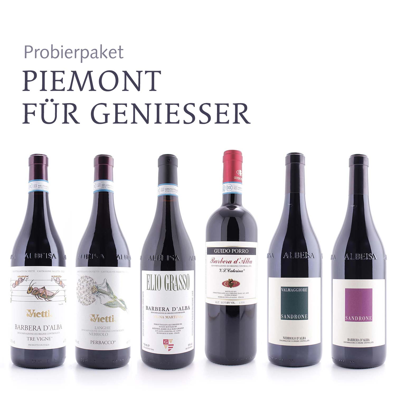 PIEMONT FÜR GENIESSER | Probierpaket | 1 x 6 Flaschen frei Haus innerhalb Deutschland