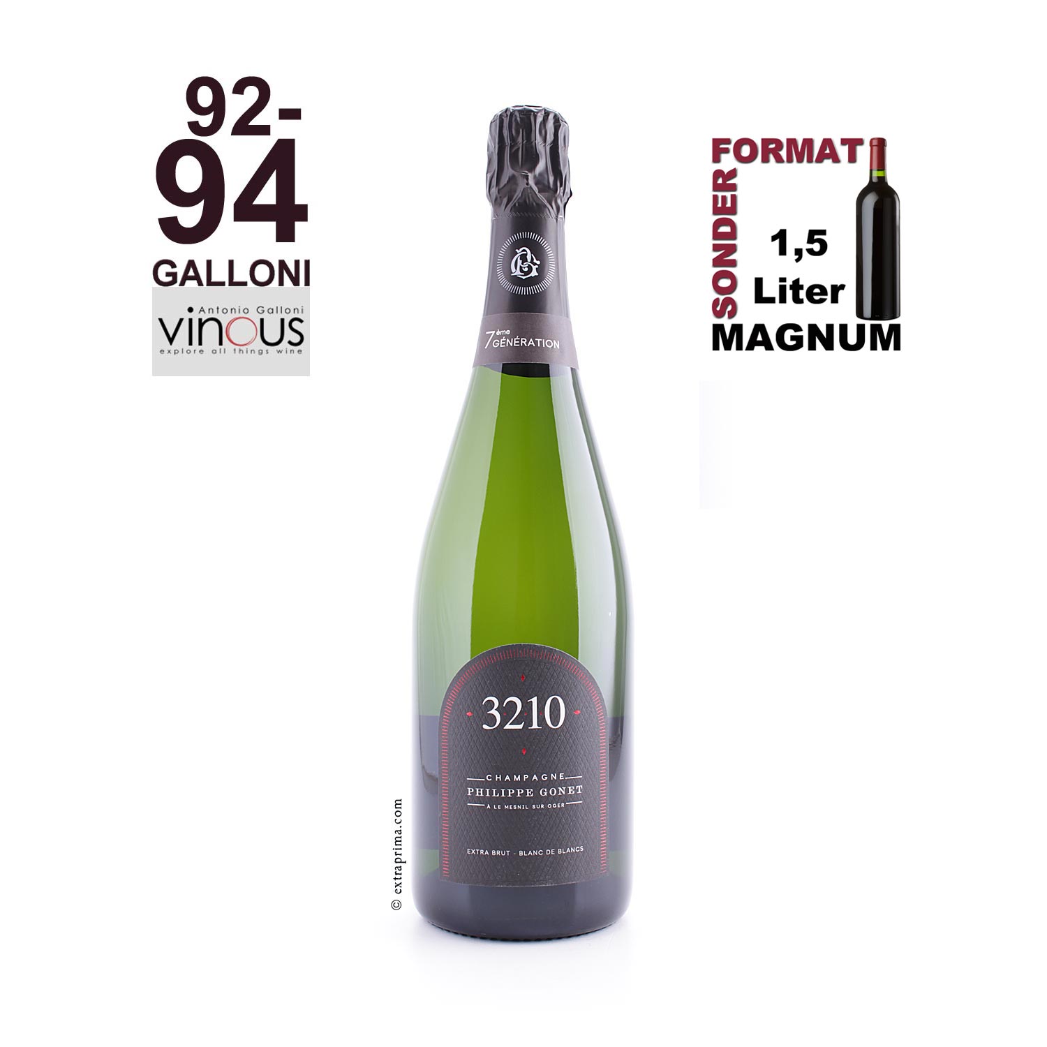 Champagne Blanc de Blancs Extra Brut 3210 - Gonet | MAG 1,5-Ltr.