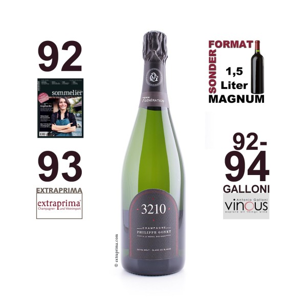 Champagne Blanc de Blancs Extra Brut 3210 - Gonet | MAG 1,5-Ltr.
